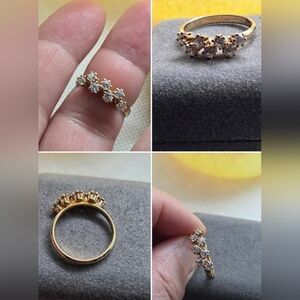 Elegant Goldtone & CZ Women's Ring
